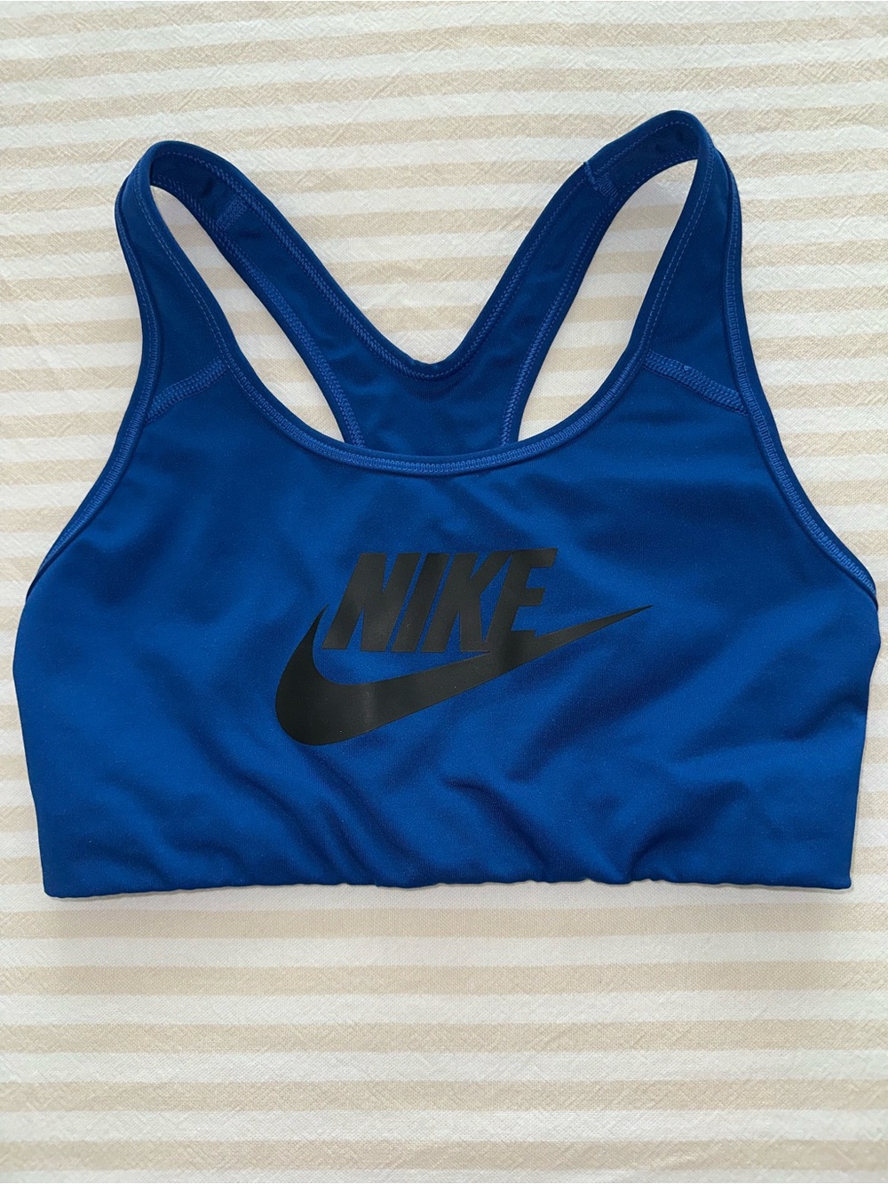 Nike Royal Blue Racerback Sports Bra with Black Swoosh